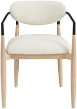 Load image into Gallery viewer, Riccio - Performance Fabric Upholstered Dining Arm Chair (Set of 2) With Light Brown Legs - Cream