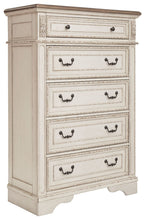 Load image into Gallery viewer, Realyn - Five Drawer Chest - White / Brown / Beige