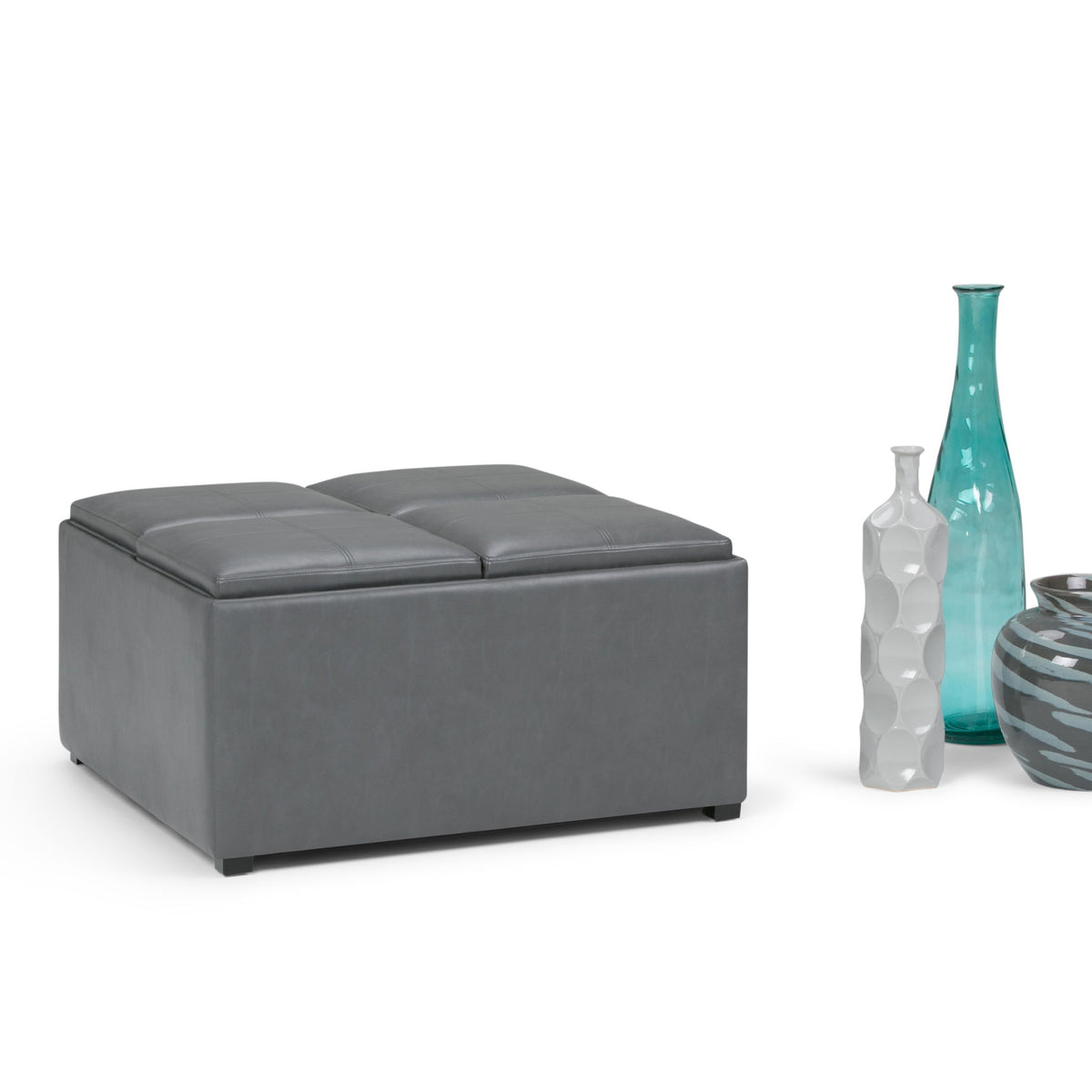 Avalon - Square Coffee Table, Storage Ottoman - Ego Home Furniture
