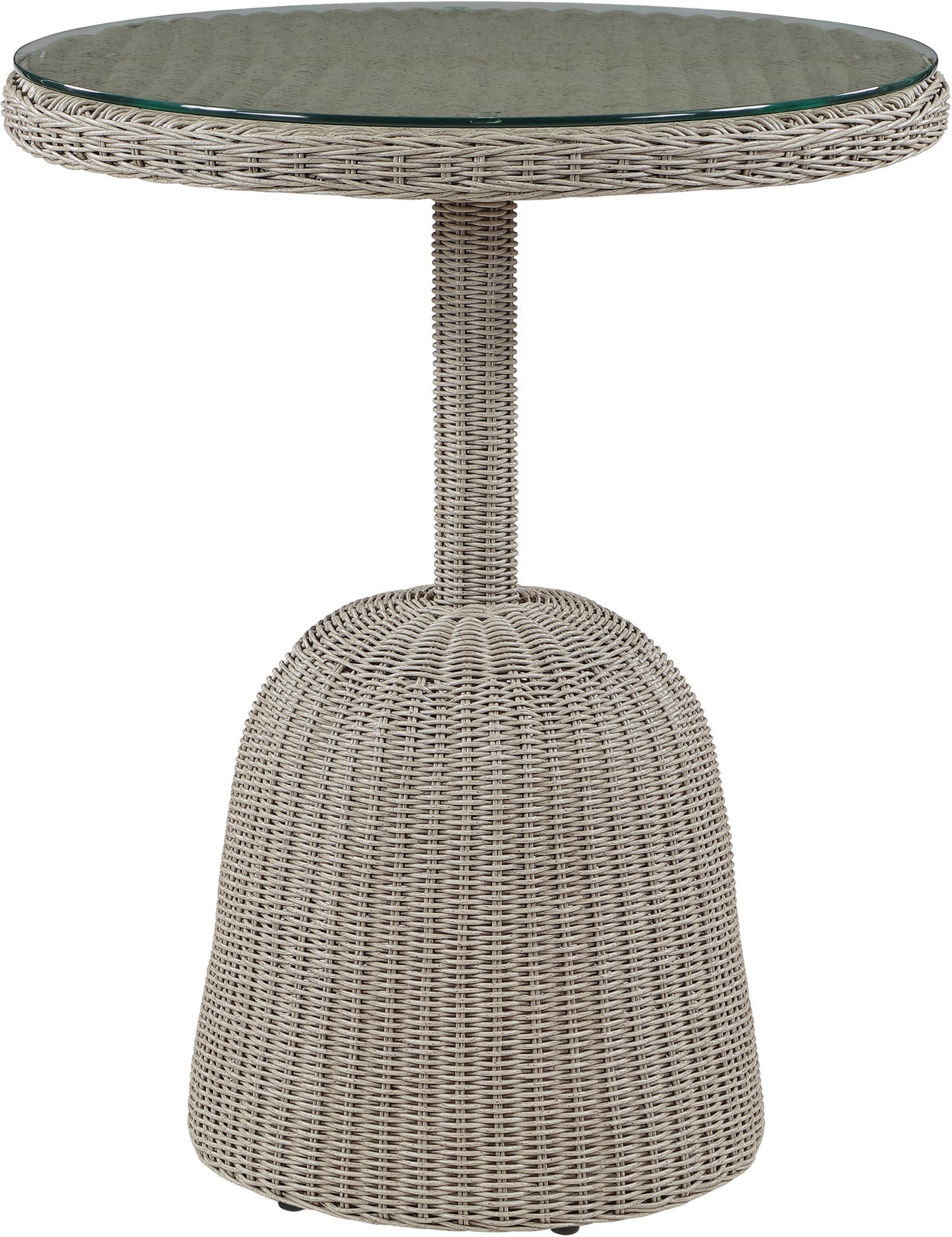 Seacrest - Tempered Glass Top And Wicker Outdoor Patio Counter Height Table