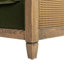 Load image into Gallery viewer, Georgia - Cane Tuxedo Armchair - Olive Green