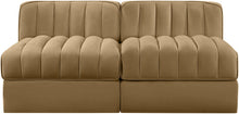 Load image into Gallery viewer, Rummi - Velvet Performance Fabric Upholstered 2 Piece Modular Armless Loveseat