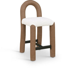 Load image into Gallery viewer, Amari - Vegan Leather and Boucle Fabric Stool