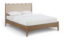 Load image into Gallery viewer, Santos - Vegan Leather Headboard And Wood Bed - Waxed Brown Frame