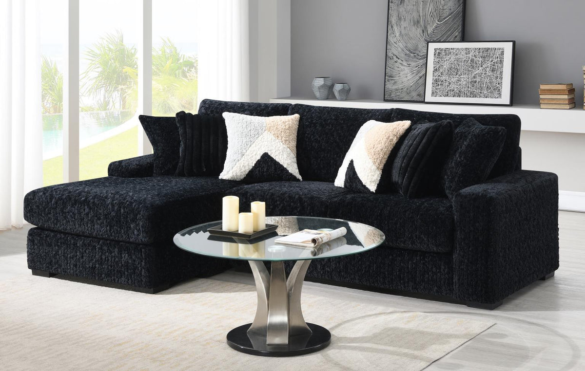 U281 - Corduroy Armless Chair - Black