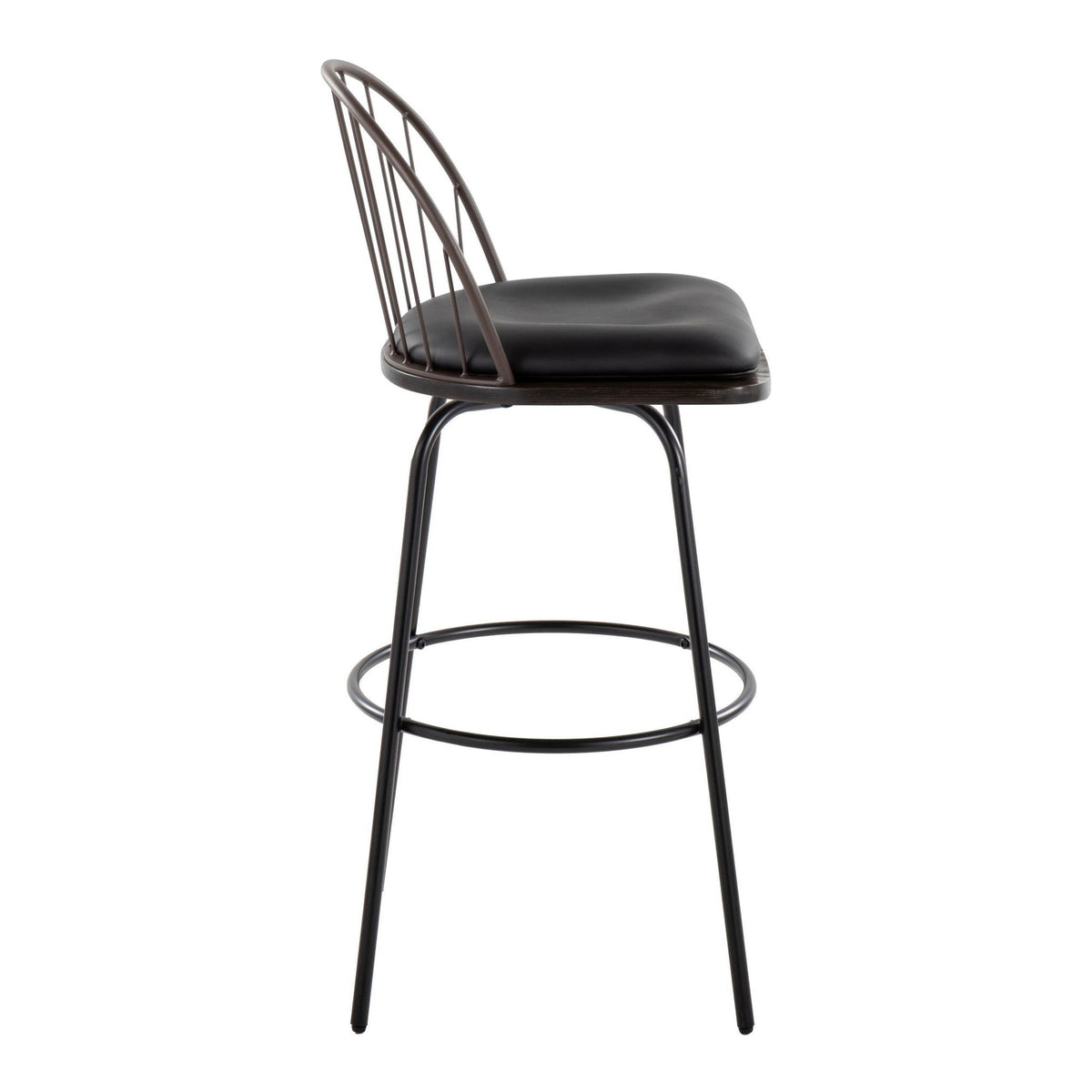 Riley - Claire Farmhouse Fixed Height Barstool With Swivel With Round Footrest (Set of 2) - Ego Home Furniture