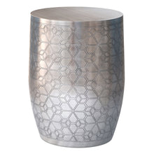Load image into Gallery viewer, Johnsen - Geometric Pattern Accent Table - Antique Silver