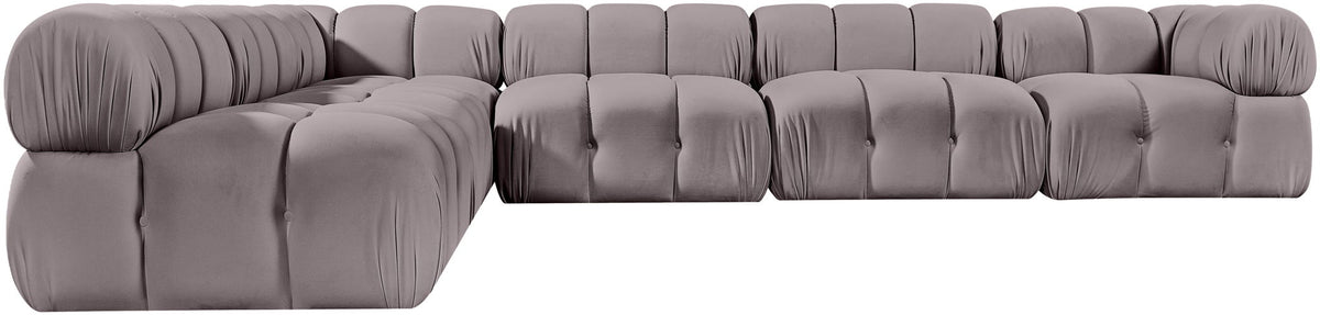 Orin - Velvet 6 Piece Modular L-Shaped Sectional