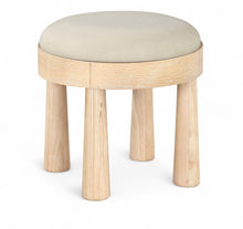 Load image into Gallery viewer, Larea - Linen Textured Fabric Ottoman - Natural Base