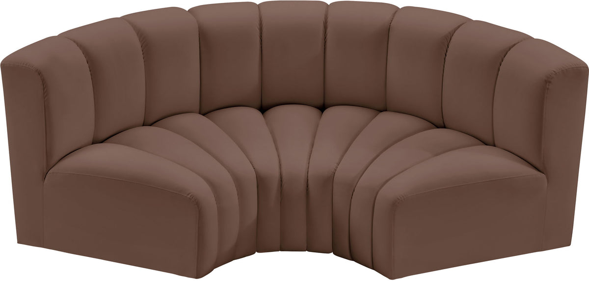 Arc - Faux Leather 3 Piece Modular U-Shaped Sofa