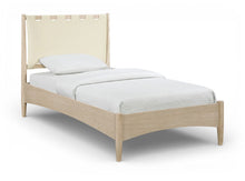 Load image into Gallery viewer, Santos - Vegan Leather Headboard And Wood Bed - Waxed Natural Frame