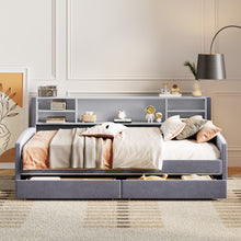 Load image into Gallery viewer, Luxurious Upholstered Platform Bed With Storage Drawers