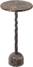 Load image into Gallery viewer, Helix - Genuine Marble Top And Aluminum Base End / Side Table - Brown / Bronze