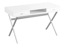 Load image into Gallery viewer, Computer Desk For Home Office, Laptop, Storage Drawers, Glossy Contemporary & Modern