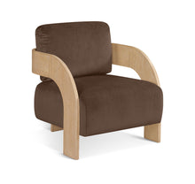 Load image into Gallery viewer, Cedra - Velvet Performance Fabric Upholstered Accent Chair - Natural Frame
