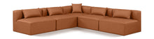 Load image into Gallery viewer, Cube - 5 Piece Modular Corner Armless Sectional - Cognac