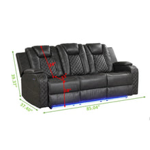 Load image into Gallery viewer, Galaxy Home Benz LED & Power Reclining Sofa in Gray