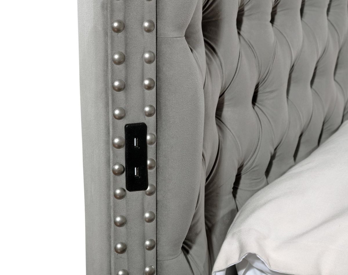 Galaxy Home Hazel Queen Bed in Gray