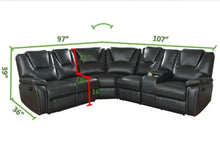 Load image into Gallery viewer, Galaxy Home Hong Kong Power Reclining Sectional in Black