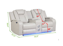 Load image into Gallery viewer, Galaxy Home Benz LED & Power Reclining Loveseat in Ice/ White