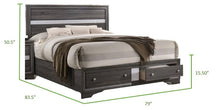 Load image into Gallery viewer, Galaxy Home Matrix King Bed in Gray