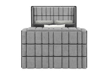 Load image into Gallery viewer, ISABELLA GREY QUEEN BED W/LED, TV LIFT, SPEAKER AND FIREPLACE