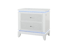 Load image into Gallery viewer, ALINA WHITE NIGHTSTAND WITH LED AND USB