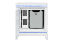 Load image into Gallery viewer, ALINA WHITE NIGHTSTAND WITH COOLER, LED, SPEAKER AND USB