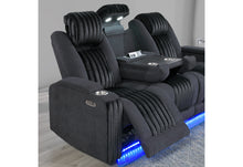 Load image into Gallery viewer, U8000 BLACK PWR REC SOFA/PWR CON REC LOVESEAT/PWR RECLINER W/PHR