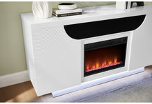 Load image into Gallery viewer, AILEEN WHITE 66" ENT UNIT W/LED, SPEAKERS, CRYSTAL AND POP-UP DOORS