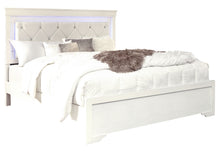 Load image into Gallery viewer, POMPEI METALLIIC WHITE KING BED WITH LED