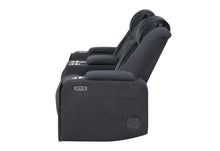 Load image into Gallery viewer, U8000 BLACK PWR CONSOLE REC LOVESEAT W/PHR, LED AND SPEAKER