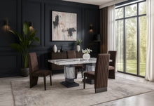 Load image into Gallery viewer, D12 DINING TABLE AND 6 D12 BROWN DINING CHAIRS