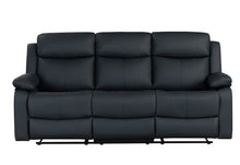 Load image into Gallery viewer, U6026 BLACK PU 72A RECLINING SOFA WITH LED