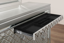 Load image into Gallery viewer, PARIS CHAMPAGNE QUEEN BED WITH LED, DRESSER, MIRROR, NIGHTSTAND