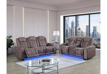 Load image into Gallery viewer, U8000 BROWN PWR REC SOFA/PWR CONSOLE REC LOVESEAT W/PHR