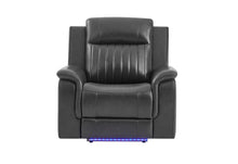 Load image into Gallery viewer, U8879 BLANCHE CHARCOAL WITH BLACK WELT POWER RECLINER WITH LED