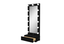 Load image into Gallery viewer, ELLA BLACK NARROW TALL MIRROR WITH DRAWER AND SPEAKER