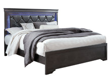 Load image into Gallery viewer, POMPEI METALLIC GREY FULL BED WITH LED