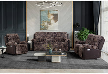Load image into Gallery viewer, U6028 BROWN RECLINING SOFA/CONSOLE RECLINING LOVESEAT/GLIDER RECLINER
