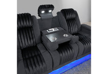 Load image into Gallery viewer, U8000 BLACK PWR REC SOFA/PWR CON REC LOVESEAT/PWR RECLINER W/PHR