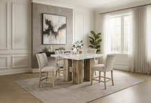 Load image into Gallery viewer, D04 NATURAL BAR TABLE + 6 D8685 BEIGE/NAT BAR STOOL