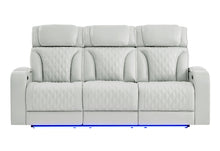 Load image into Gallery viewer, U8611 BLANCHE SILVER PWR REC SOFA WITH PHR AND LED