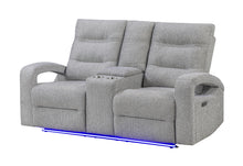 Load image into Gallery viewer, U6611 GREY 15 POWER CONSOLE RECLINING LOVESEAT WITH LED
