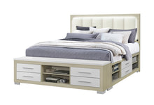 Load image into Gallery viewer, EMMA NATURAL/WHITE KING BED WITH LED AND USB