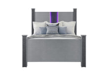 Load image into Gallery viewer, LOGAN SILVER FULL BED WITH LED AND SPEAKERS