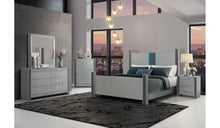 Load image into Gallery viewer, LOGAN SILVER KING BED, DRESSER, MIRROR AND NIGHTSTAND