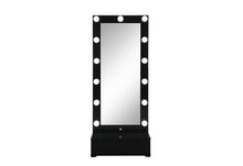 Load image into Gallery viewer, ELLA BLACK NARROW TALL MIRROR WITH DRAWER AND SPEAKER