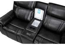 Load image into Gallery viewer, U8880 BLACK LEATHER POWER CONSOLE RECLINING LOVESEAT WITH COOLER