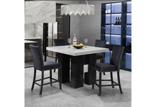Load image into Gallery viewer, D04 WHITE BAR TABLE AND 6 D04 BLACK BAR STOOL
